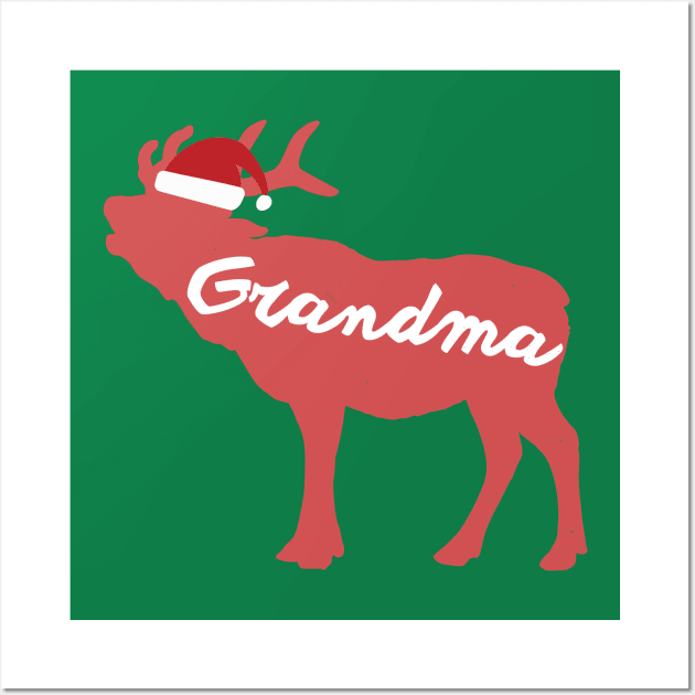 Grandmother and Grandma Reindeer Family Group Christmas Eve Matching Wall Art by Freid